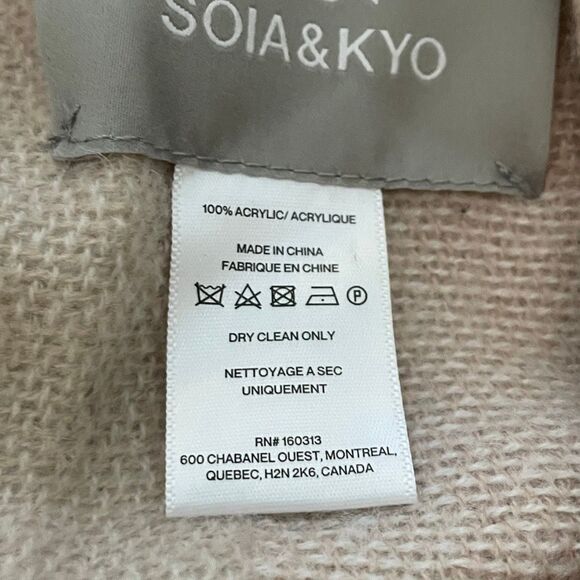 Soia & Kyo Miku-S Scarfigan Pastel Pink Cream Colorblock Knit One Size OS - Picture 8 of 8